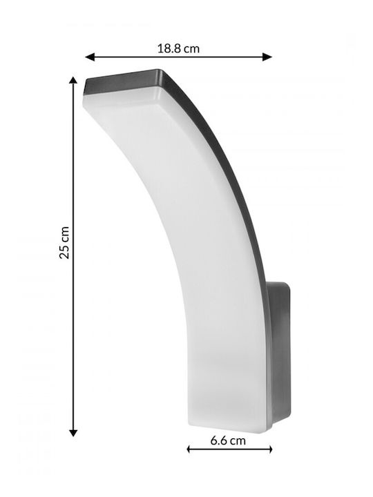 Lampă LED Maclean Gri 20W IP65 2750lm Alb Neutru 4000K MCE511 GR