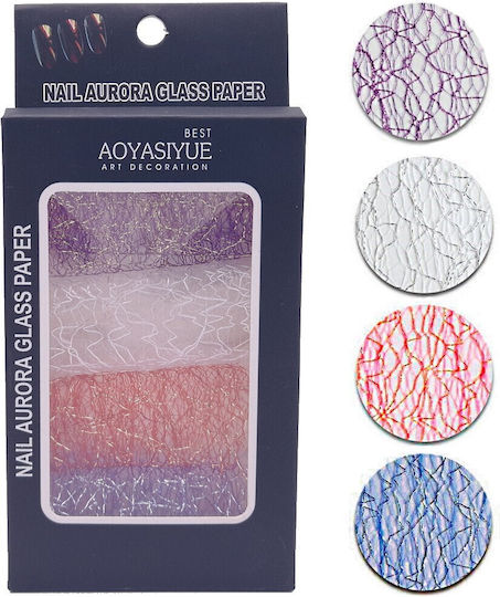 4 Rolls Silk Nail Decorations Paper Glass 3