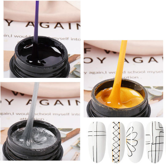 Spider Nail Art Line Uv Gel Σχέδια 8ml Ασημί