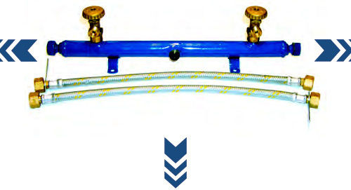 Double Manifold 3 Outlets Two Spiral Hoses