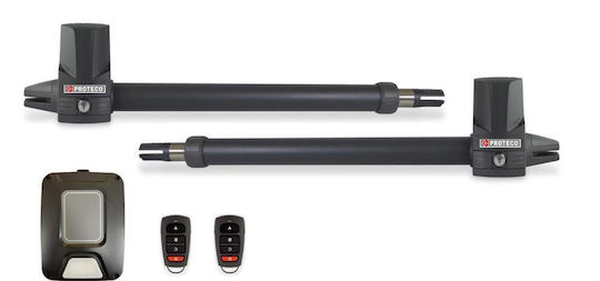 Set Μηχανισμός Γκαραζόπορτες Δίφυλλες 350kg/2 8m Proteco Leader 4 2 Μοτέρ + Πλακέτα + 2 Κοντρόλ