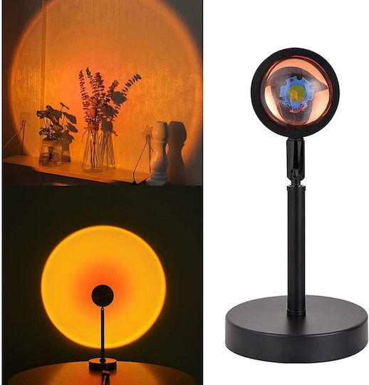 Lampă ambientală RGB OEM, efecte de lumină, control prin aplicație, telecomandă, proiectează apusul, cap rotativ 360°, negru