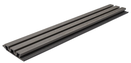 Newplan 5570 Wpc Panel Τοίχου 2ης Γενιάς 3d Πηχάκια D.grey 2.5cm X 14.7cm X 290cm