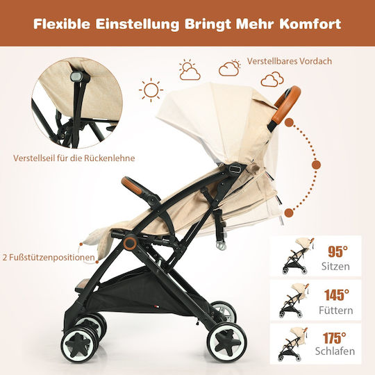 Costway Baby Stroller Suitable for Newborn Beige 7kg