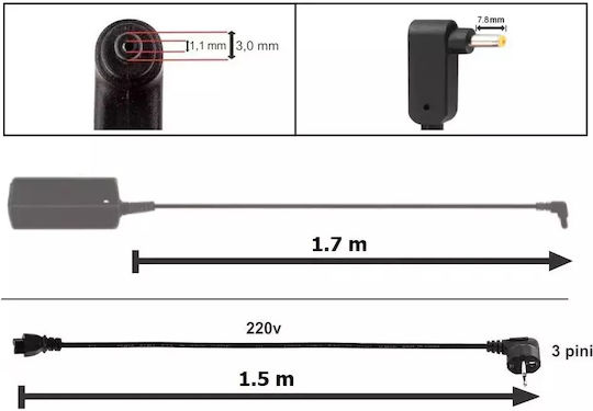 Acer Încărcător Laptop 65W 19V 3.42A pentru Acer