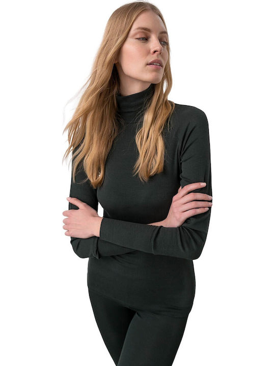 Women's Blouse Turtleneck Gray