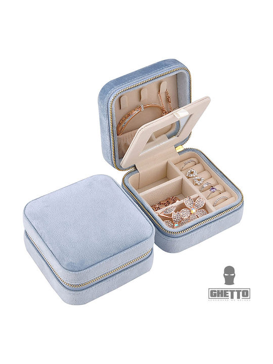 Ghetto Luxury Velvet Jewellery Case Storage Travel Blue