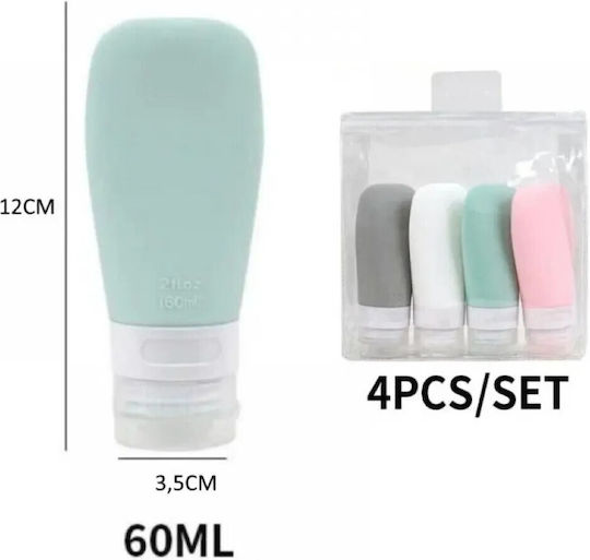 Μπουκαλάκια Ταξιδίου Σιλικόνης 4 Τμχ 60ml
