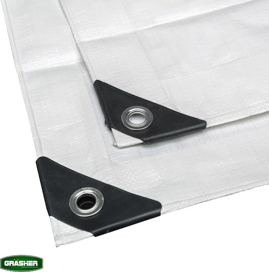 Grasher Αδιάβροχος Μουσαμάς Λευκός 120 Gr/m² 5x8m 102437wh