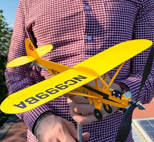 Διακοσμητικό Μεταλλικό Αεροπλάνο Piper J3 Ανεμόμυλος Κήπου – 28,7cm