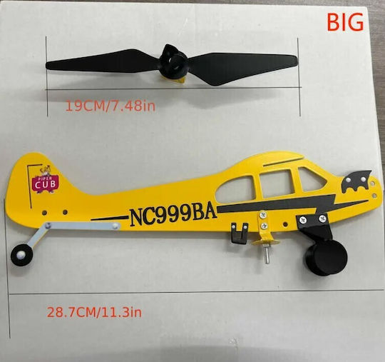 Διακοσμητικό Μεταλλικό Αεροπλάνο Piper J3 Ανεμόμυλος Κήπου – 28,7cm