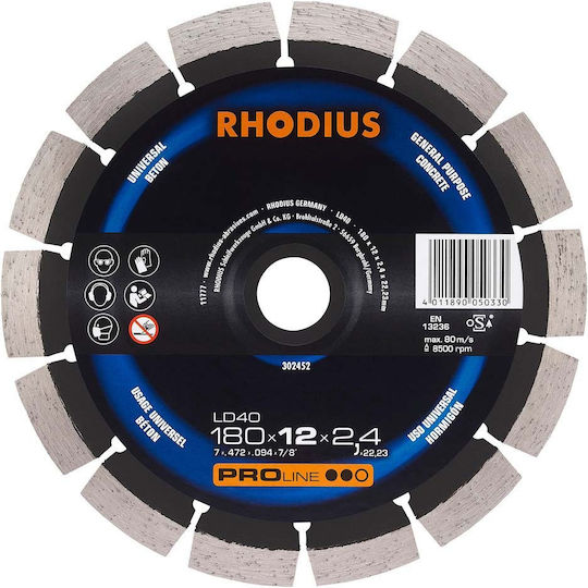 Δίσκος Κοπής 180x7mm Rhodius Ld40 180 Α-τ1148
