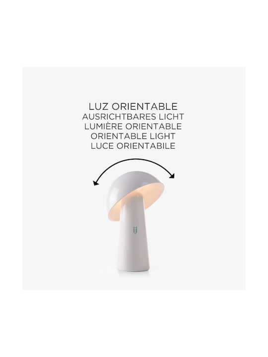 Shitake Led 7.5w 3000k 450lm Ip44 Rechargeable White Outdoor Floor Table Lamp