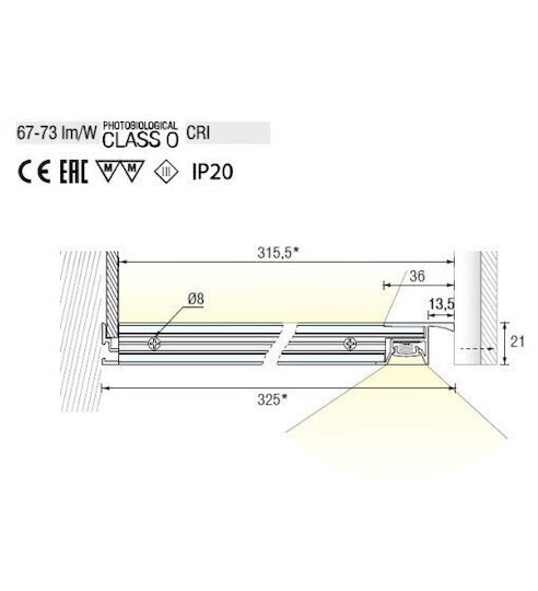Illuminated Aluminum Cabinet Base Ada Forma E Funzione 204-ada#90#led