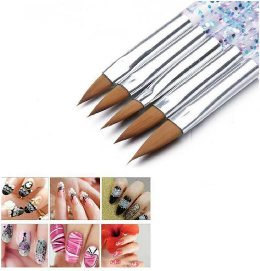 Set Nail Brushes Nail Art Acrylic Design 5 Dimensions