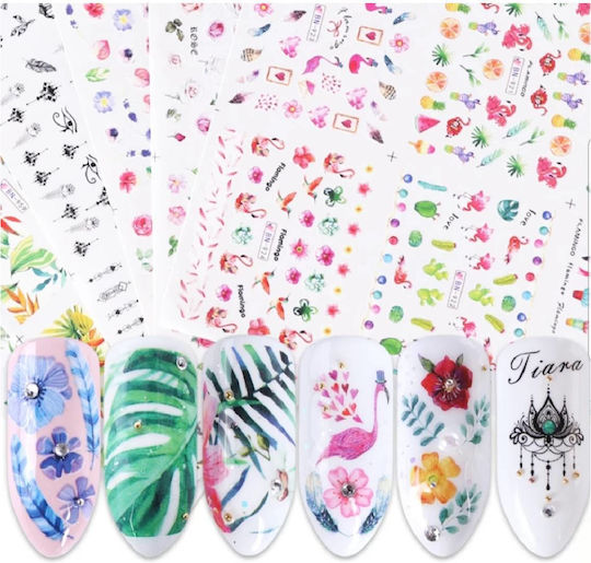 Σετ Σχέδια Water Tranfer Nail Art Νύχια Πάνω 400 Σχέδια 03