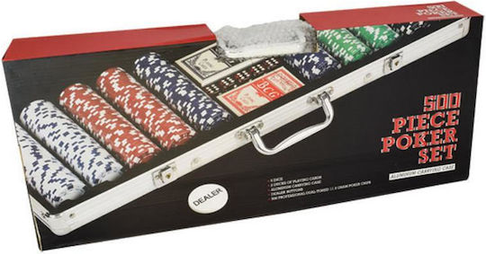 Platinum Games Set von 500 nummerierten Pokerchips 11.5gr in Koffer mit 5 Kartenspielen