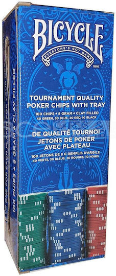 Bicycle Σετ 100 Μάρκες Poker 37.5mm / 8gr