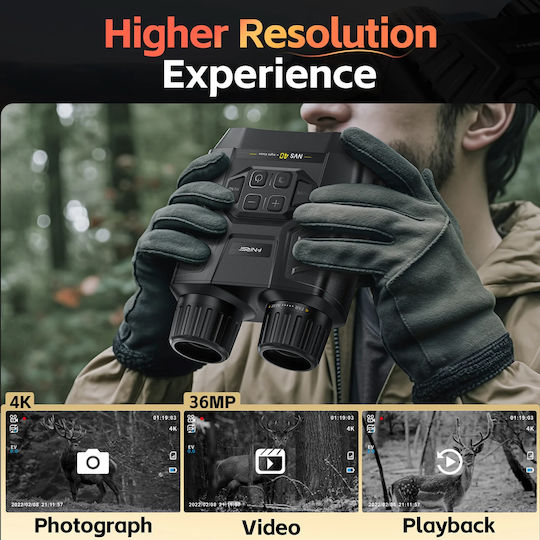 4k Night Vision Binoculars 6x Optical Zoom 300m Range Nvs-40