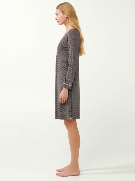 Vamp Nightgown Maternity & Nursing Gray