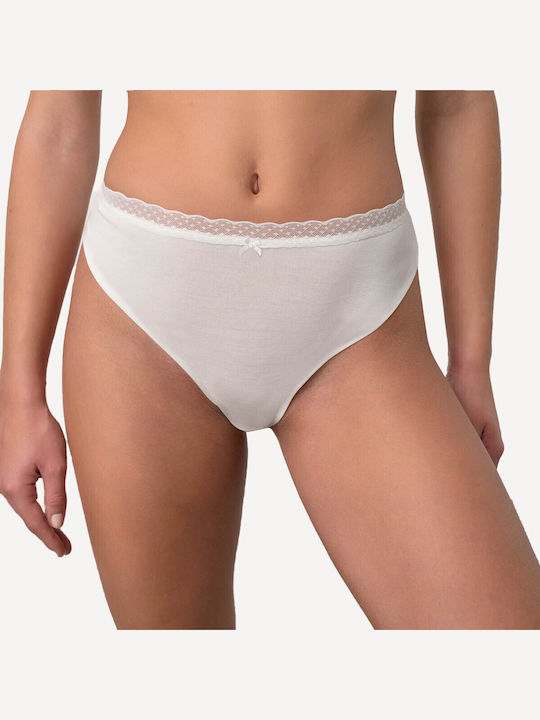 Talie înaltă Femeie Slip Cream