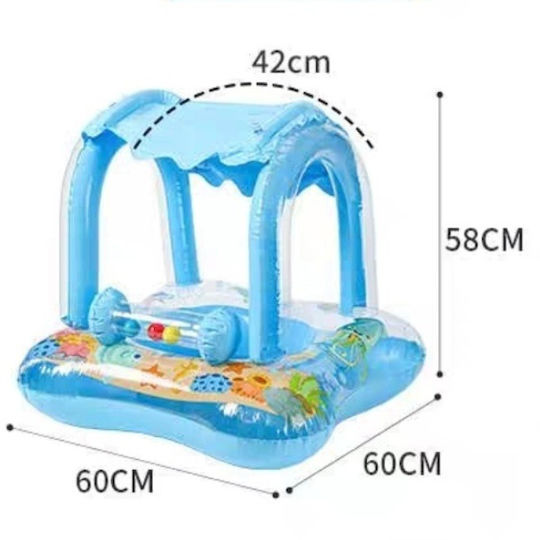 Σωσίβιο Swimtrainer με Σκίαστρο Γαλάζιο Κάθισμα Θαλάσσης