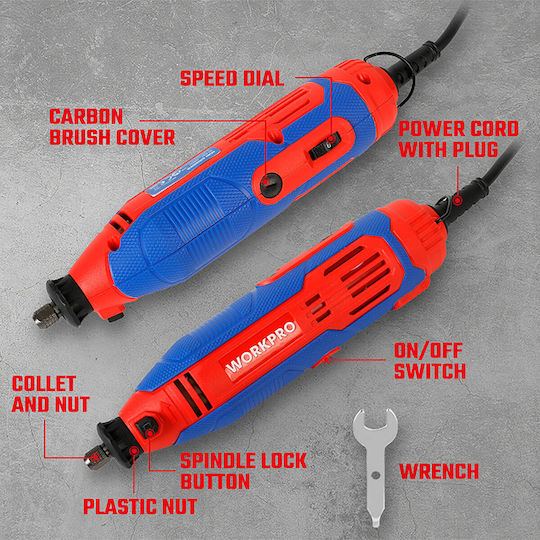 WorkPro Electric Rotary Multi Tool 130W with Speed Control WP472411CE