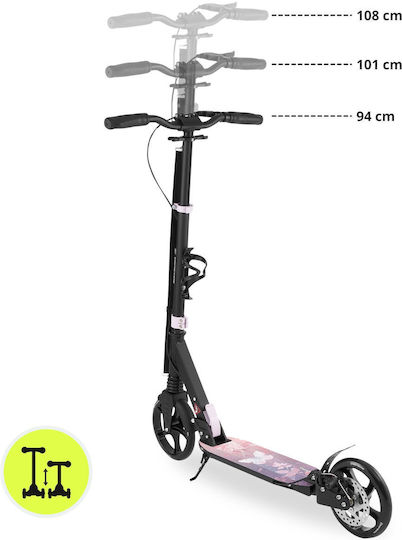 HyperMotion Kids Scooter Foldable Skyline 2-Wheel for 6+ years old Years Pink