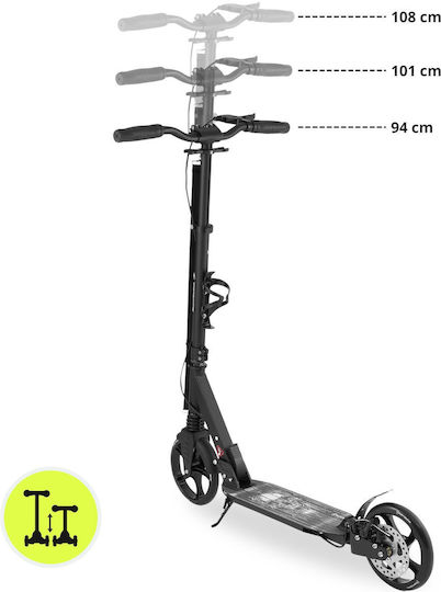 HyperMotion Kinderroller Klappbar Skyline 2-Rad für 6+ Jahre Jahre Schwarz