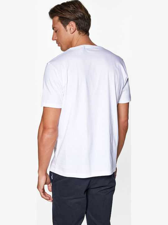 Redgreen T-shirt Τύπωμα Color Lines Λευκό