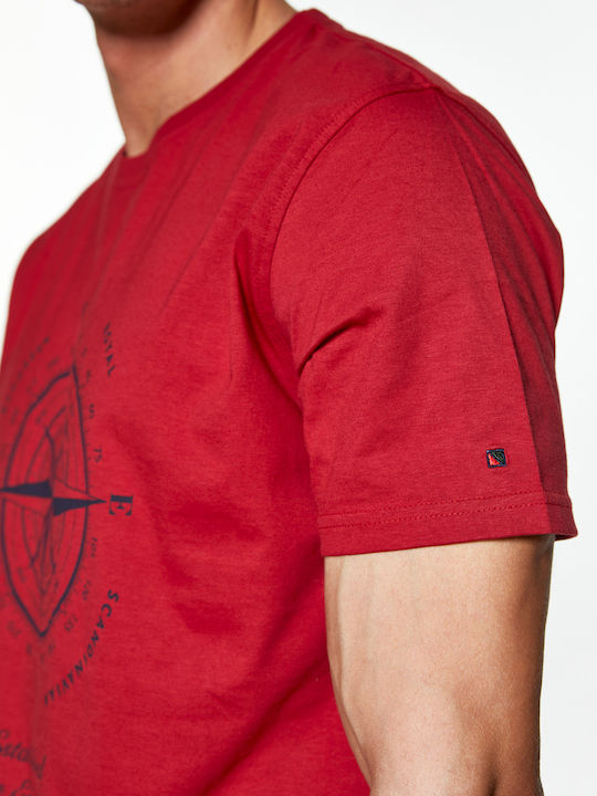 Tricou Redgreen Cu Imprimeu Compass Roșu