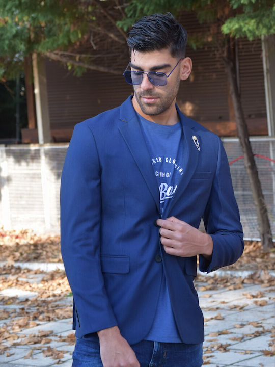 Herrenanzugsjacke Piqué Blau Code j043