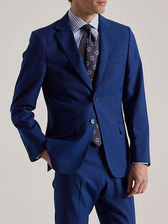 Puroego Herrenanzug Blau DikoΜπο Sakko Außen Taschen Hose Normale Linie 57267 211.05