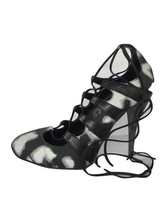 Дамски Токчета Just Cavalli Бели Черни Woda35-d56