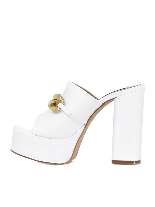 Tsakiris Mallas Γυναικεια Mules Casual Λευκο Δερμα