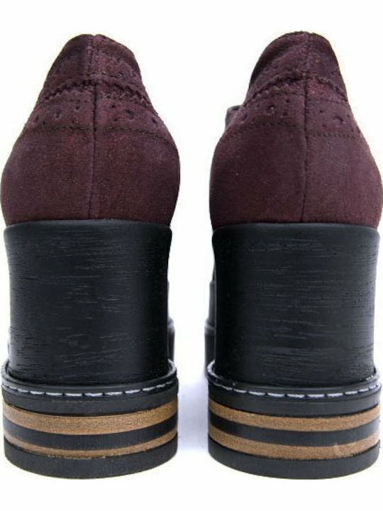 Smart Cronos Suede Platforms Women Smart Cronos Μπορντω Crns-6323-s