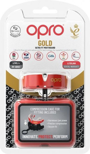 Mouth Guard Opro Gold Edition V2 Self Fit Red White