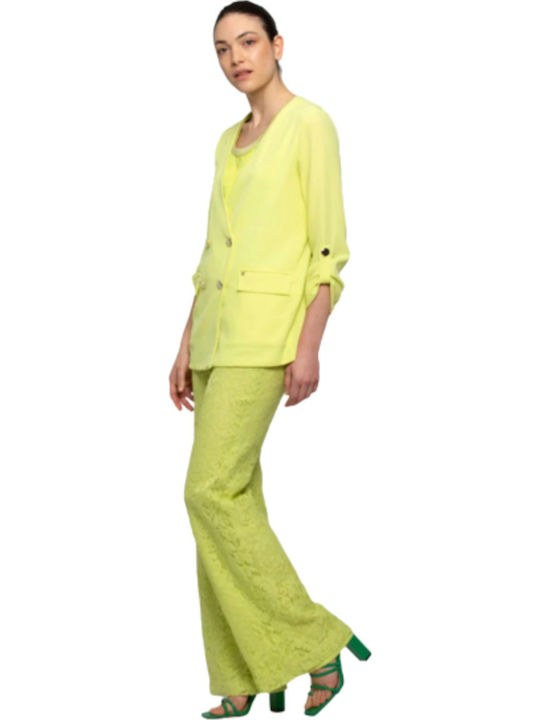 Kocca Limone Light Yellow Sleeveless Top 40002 Women's Blouses
