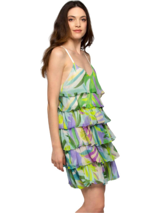Kocca Fant Lila/Gelb Damenkleid F8022 Damenkleider