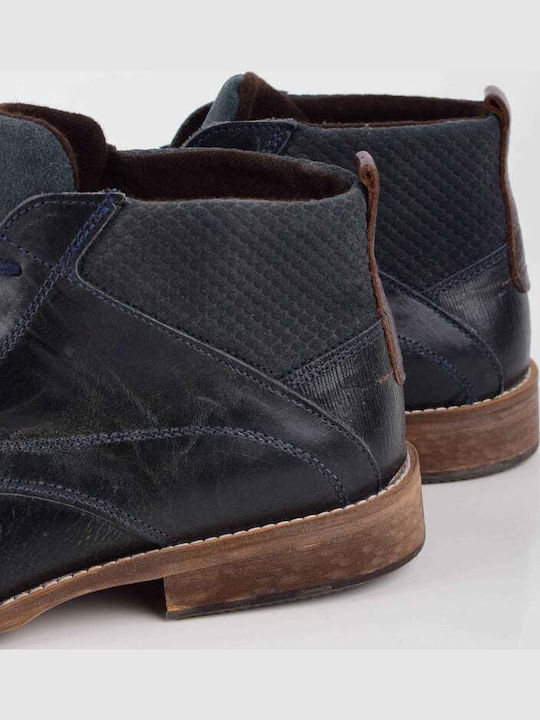 Giacomo Carlo Boot Blue 100% Leather Laces Regular Fit Js 4144.blue