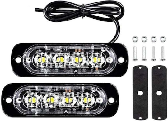 Set 2 Strobe Lights 4 Leds Yellow Warning Lights Jeep Off Road Atv Foxmag24