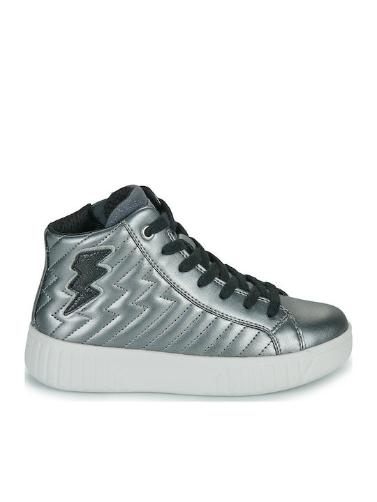 J Mikiroshi Anatomische Kinderstiefel mit Reissverschluss Silber