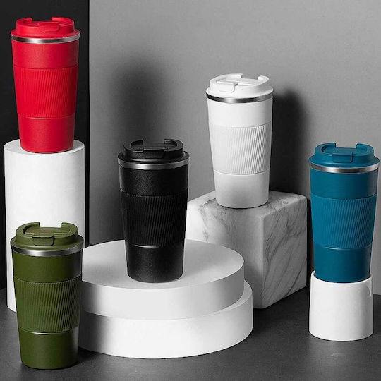 Uncle George Glass Thermos Stainless Steel / Aluminum BPA Free 500ml Mouthpiece Khaki with Mouthpiece