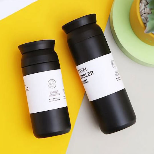 Uncle George Ποτήρι Θερμός Ανοξείδωτο / Πλαστικό BPA Free 500ml BPA Free Μαύρο