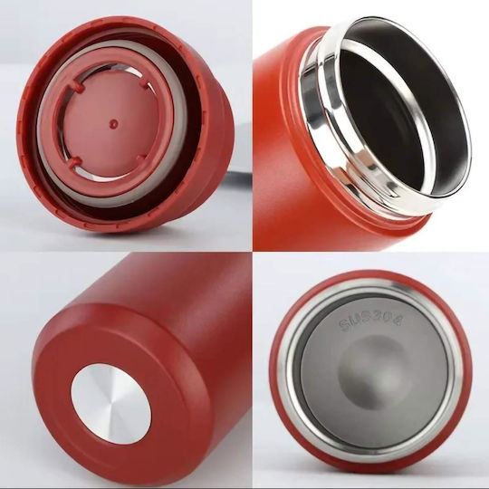 Uncle George Ποτήρι Θερμός Ανοξείδωτο / Πλαστικό BPA Free 500ml BPA Free Κόκκινο