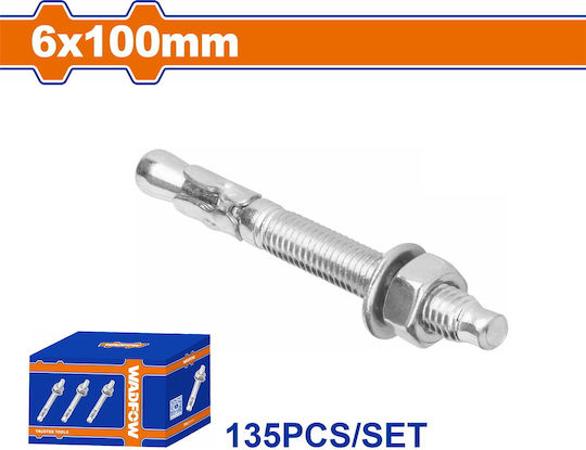 Wadfow Șuruburi de ancorare Oupsi Metalic 6x100mm 135buc