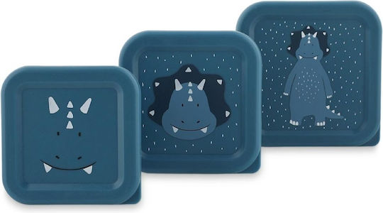 Trixie Nesting Snack Box Plastik Kinder Lunchset Blau 11.5 x 11.5 x 6.5cm