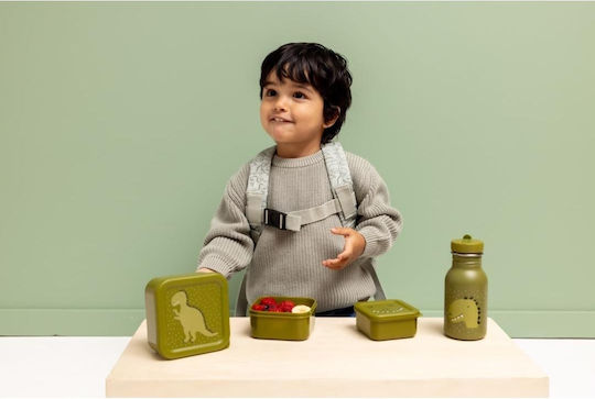 Trixie Nesting Snack Box Πλαστικό Παιδικό Σετ Φαγητού Δεινόσαυροι Πράσινο 11.5 x 11.5 x 6.5εκ.