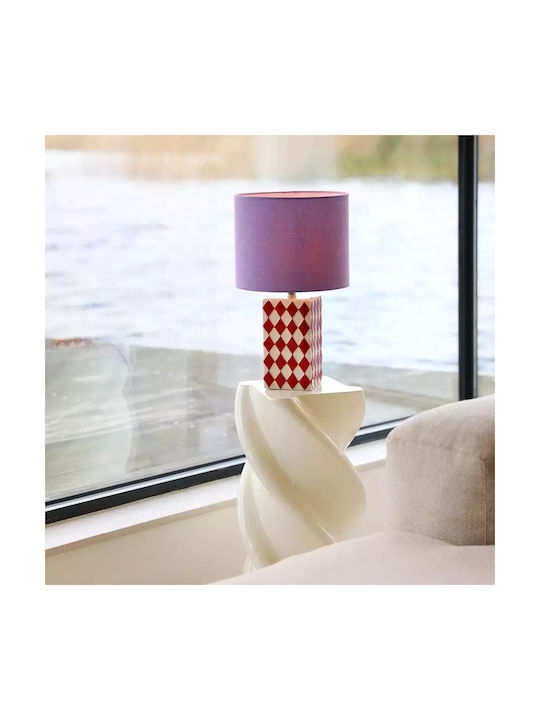 &Klevering Keramik Tischlampe mit Rot Schirm und Basis