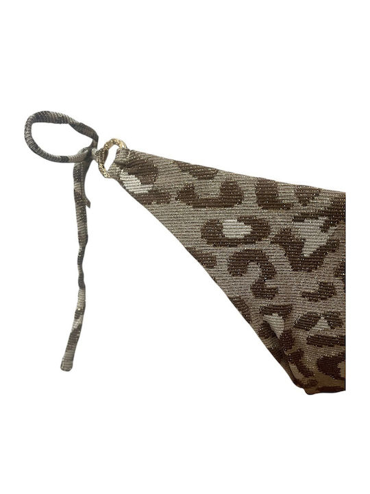 Bikini Τριγωνάκι Animal Print Λαδί